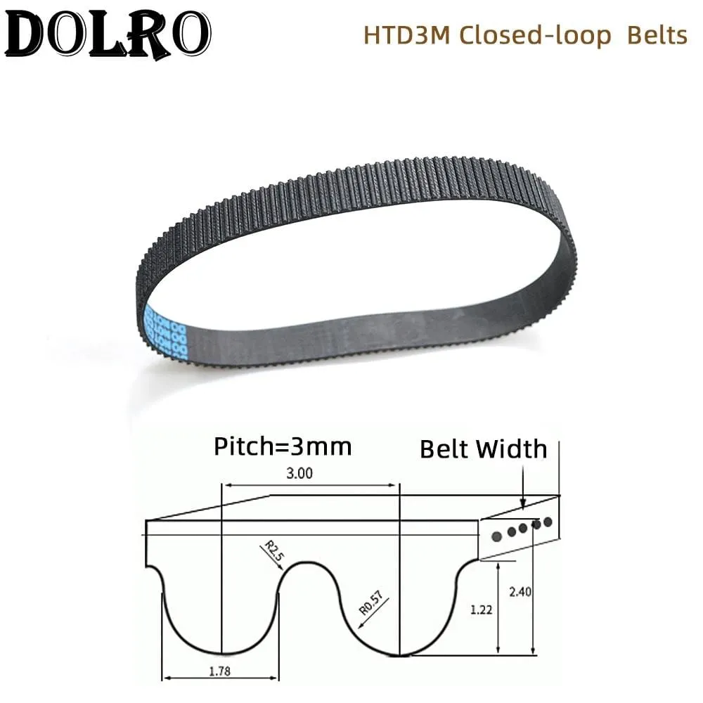 Arc HTD 3M Timing belt C=366 369 375 378 381 384 390 393 396 399 width 6/9/10/12/15/20mm Rubbe Closed Loop Synchronous pitch 3mm
