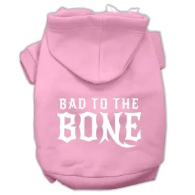 Bad To The Bone Dog Pet Hoodies Light Pink Size Sm (10)