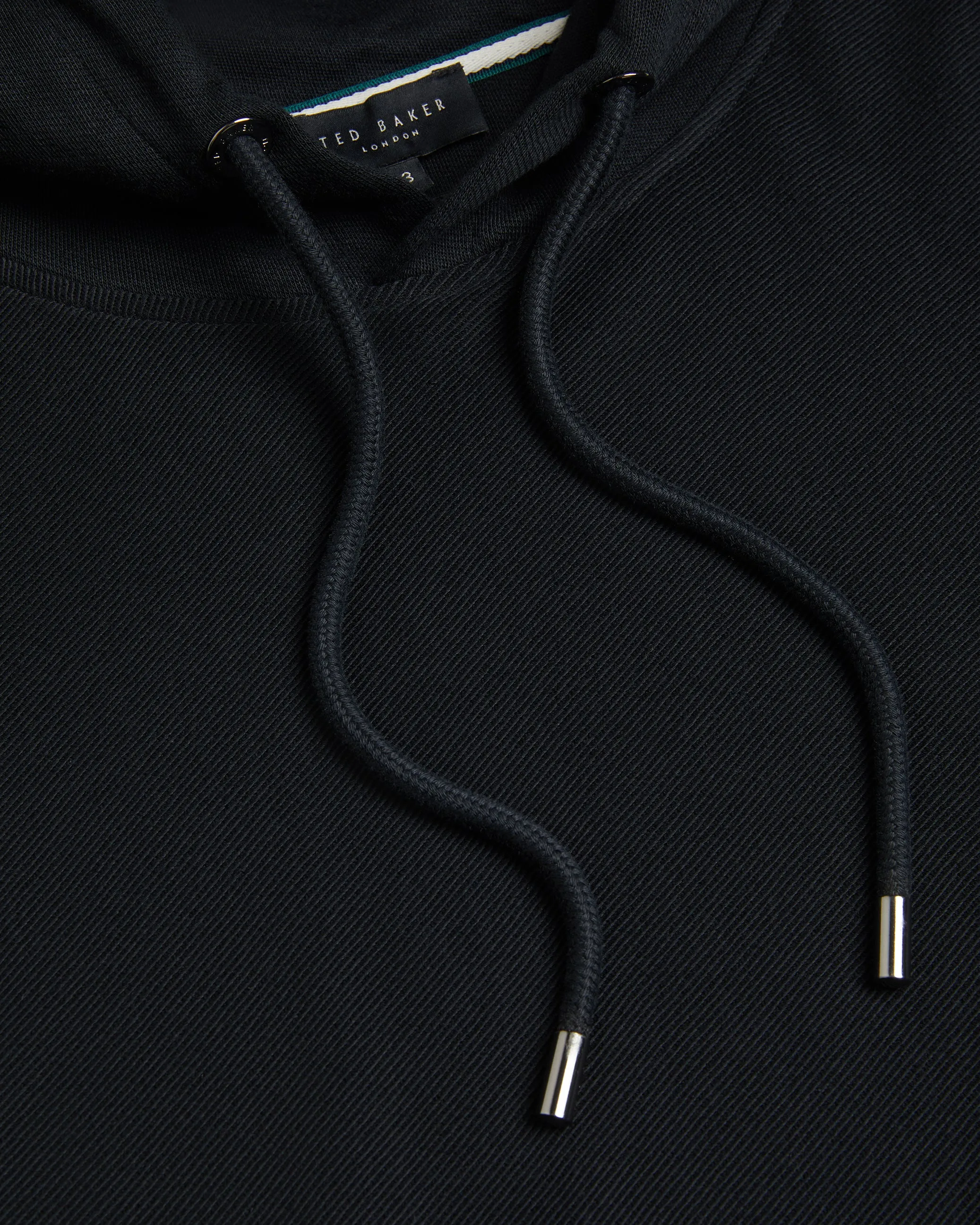 Ellja Long Sleeve Cotton Twill Hoodie Black