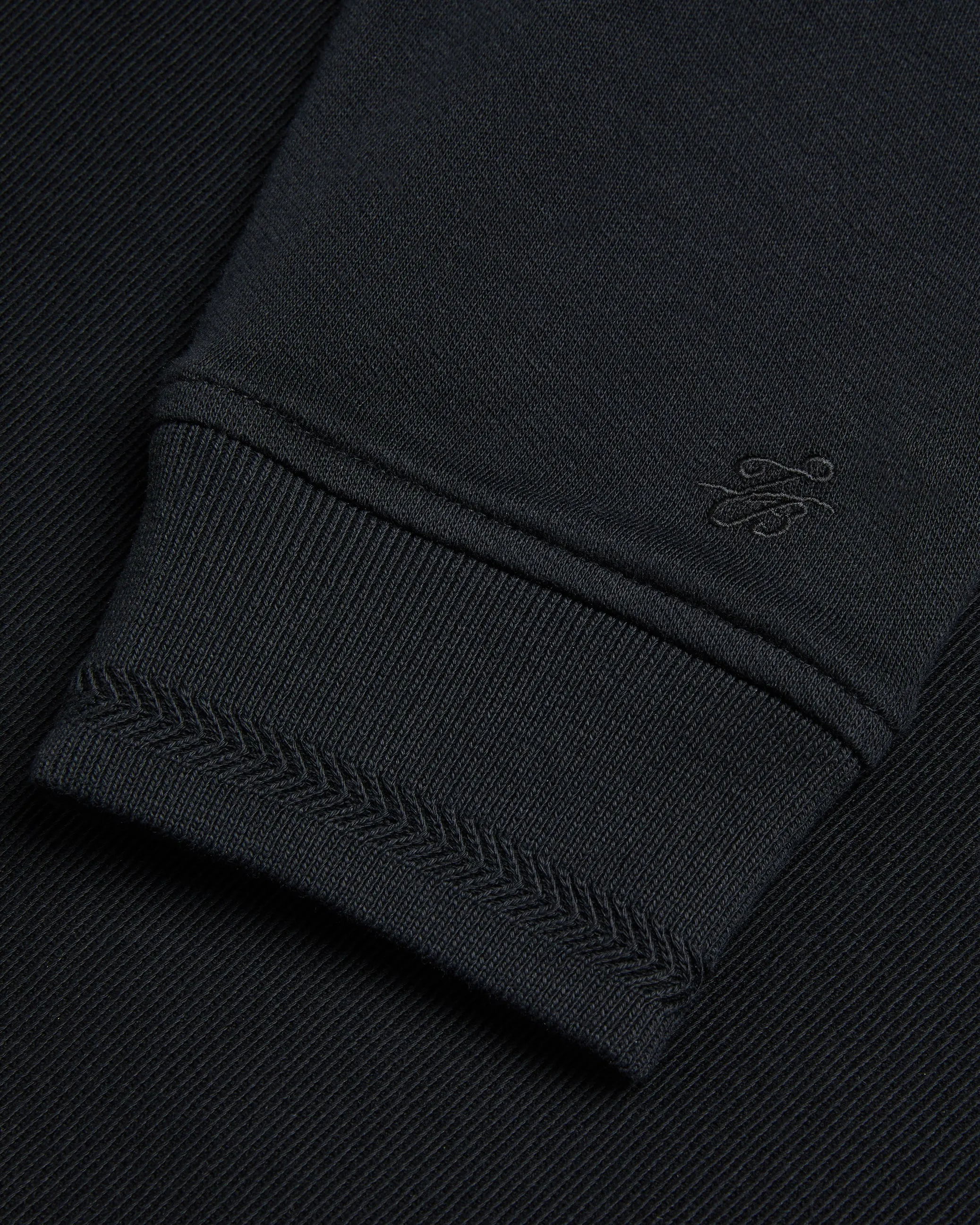 Ellja Long Sleeve Cotton Twill Hoodie Black