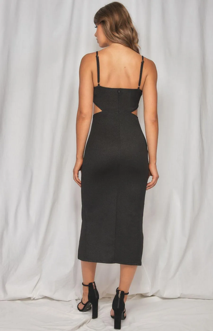 Elly Shimmer Dress-Black