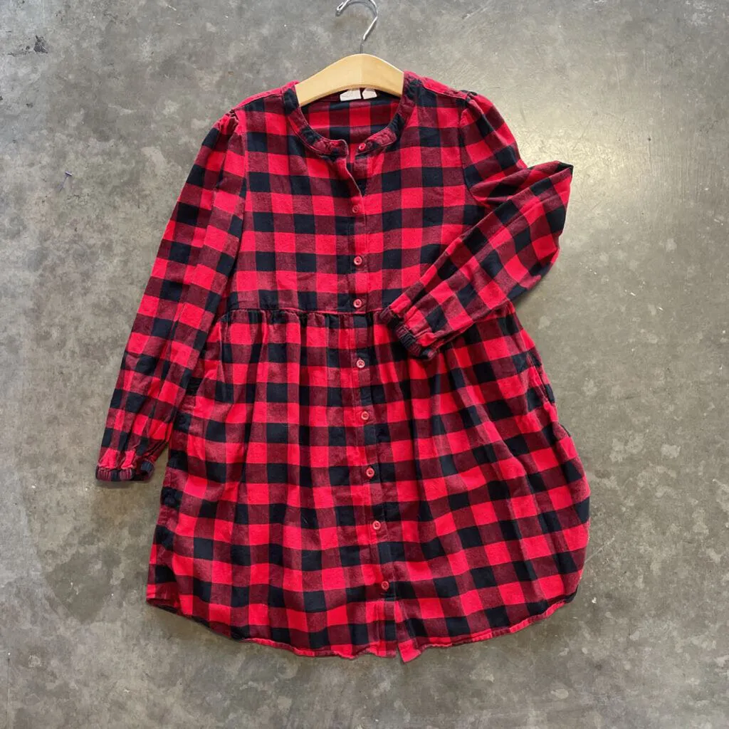 Gap Kids Plaid LS Dress - 8
