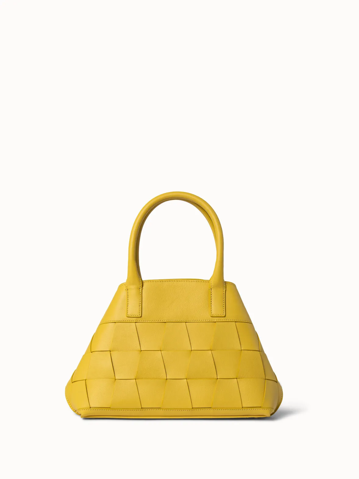 Little Ai-Tasche aus geflochtenen Cervo-Nappakalbsleder-Trapezen mit Handgriffen