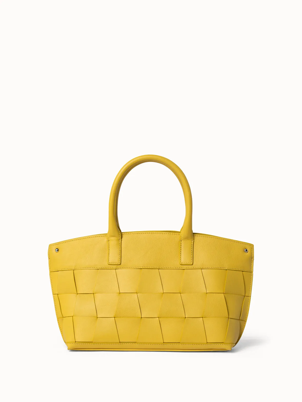 Little Ai-Tasche aus geflochtenen Cervo-Nappakalbsleder-Trapezen mit Handgriffen