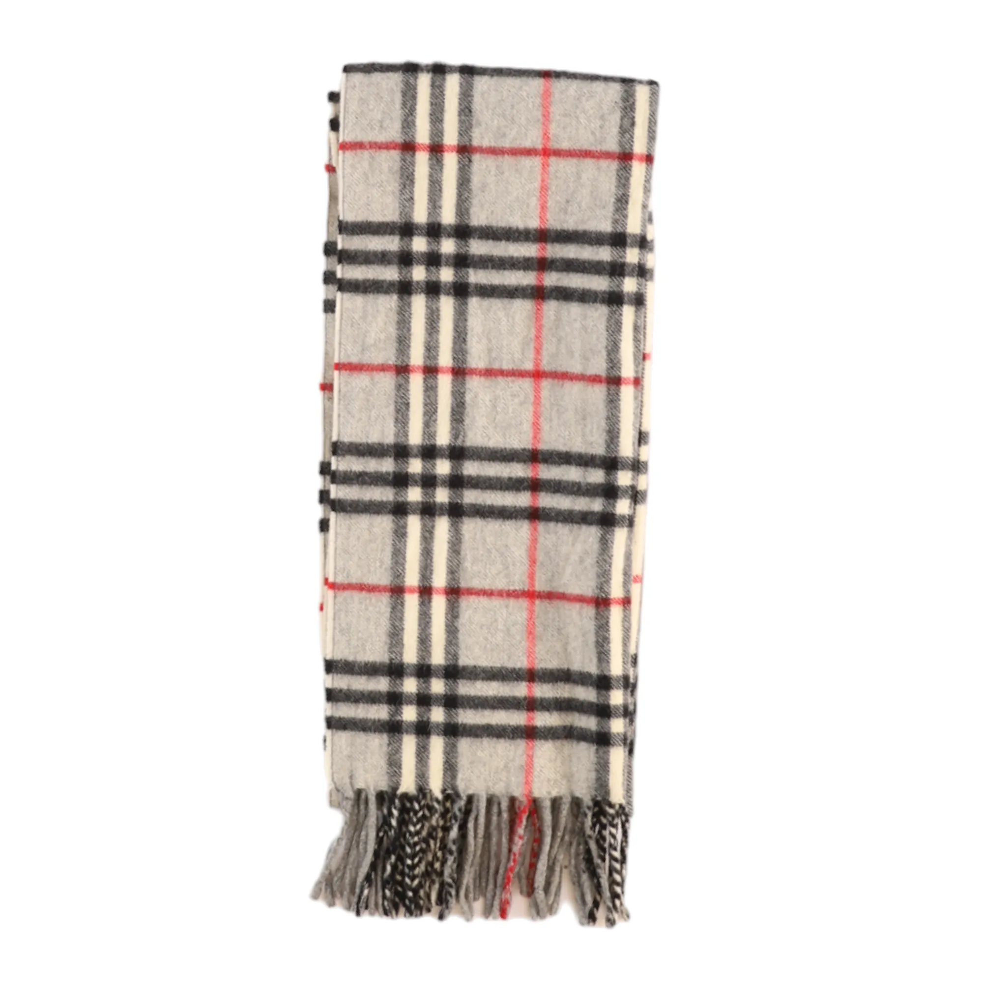 Men's Checkered Cashmere Scarf Grey