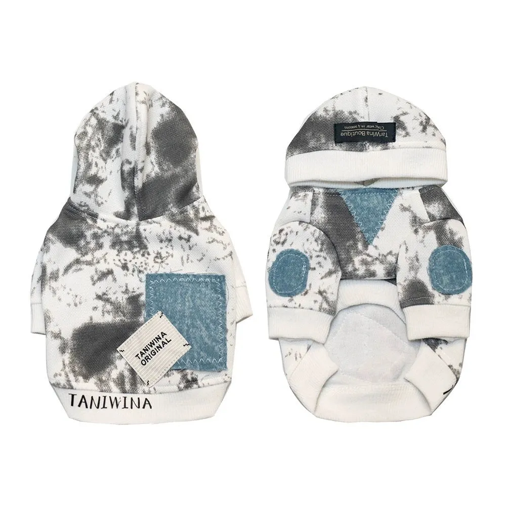 TaniWina Tie-Dye Style Hoodie for Small Dog Clothes